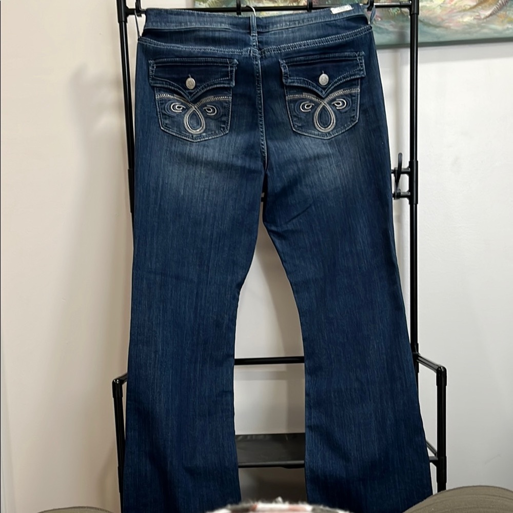 Seven7 Dark Blue Flare Jeans - Picture 4 of 4